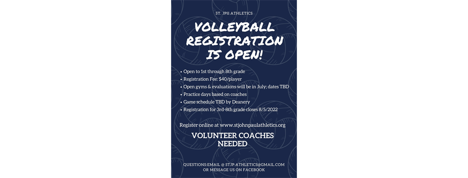 Volleyball Registration is Open! 